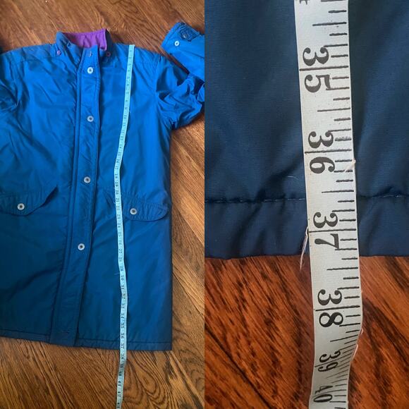 Vintage 80s–90s LL Bean Blue-Green Winter Coat Flannel Lined Women’s M-L - Picture 13 of 17